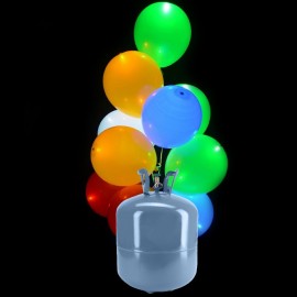 Botella de Helio con 30 Globos Led