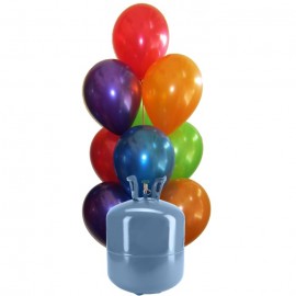 Botella de Helio Mini con 30 Globos Metalizados